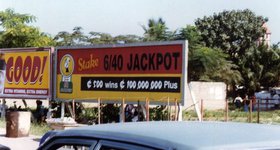 The 6/40 jackpot was almost impossible to win. You had to choose the six numbers in the exact order that they were drawn!