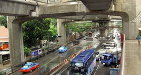 Traffic in Bangkok has been reduced with an elevated train