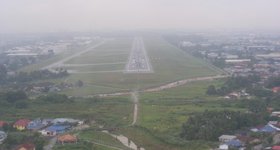 Coming into land at Subbing, Kuala Lumpur's old international airport.