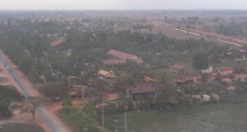 Landing in Siem Reap, the modern town adjacent to the temples of Angkor Wat.