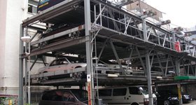 Vertical parking in Tokyo.