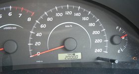 2000 KM mark. We drove 3500 KM in total, and only scraped one hubcap (my fault) and set off one photo radar (Lois' fault).
