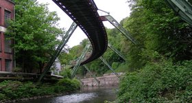 More track, suspended over the Wupper river in western Germany