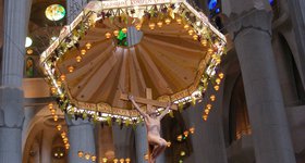 Over the altar at the Sagrada Família